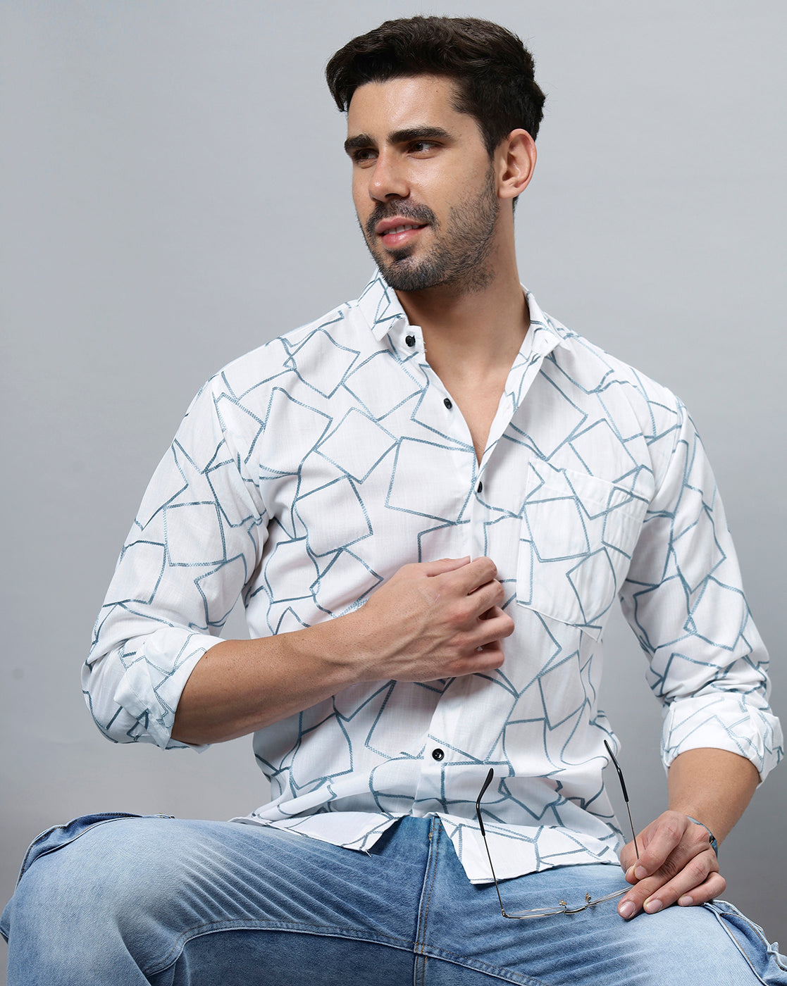 Men Slim Fit Printed Casual Shirt