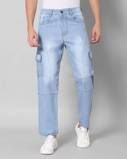 Men Cargos - Light Blue