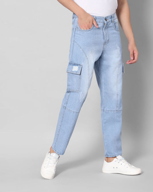 Men Cargos - Light Blue