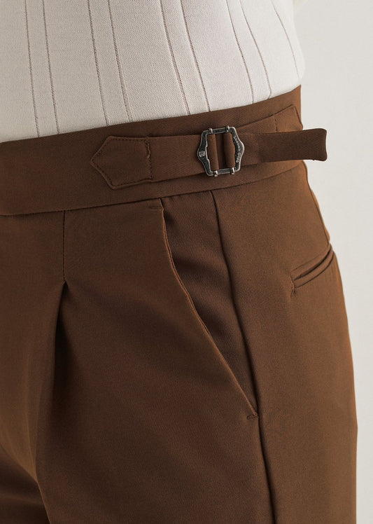 Straight Fit Men Khaki Trousers
