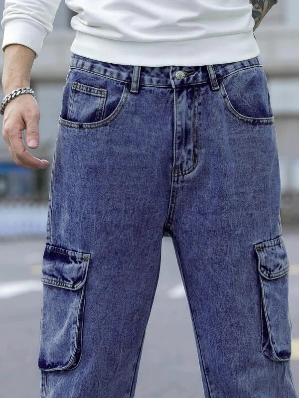 Men Cargos - Dark Blue