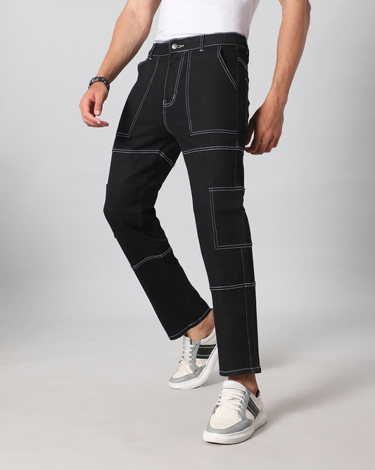 Cargo Denim Black Jeans