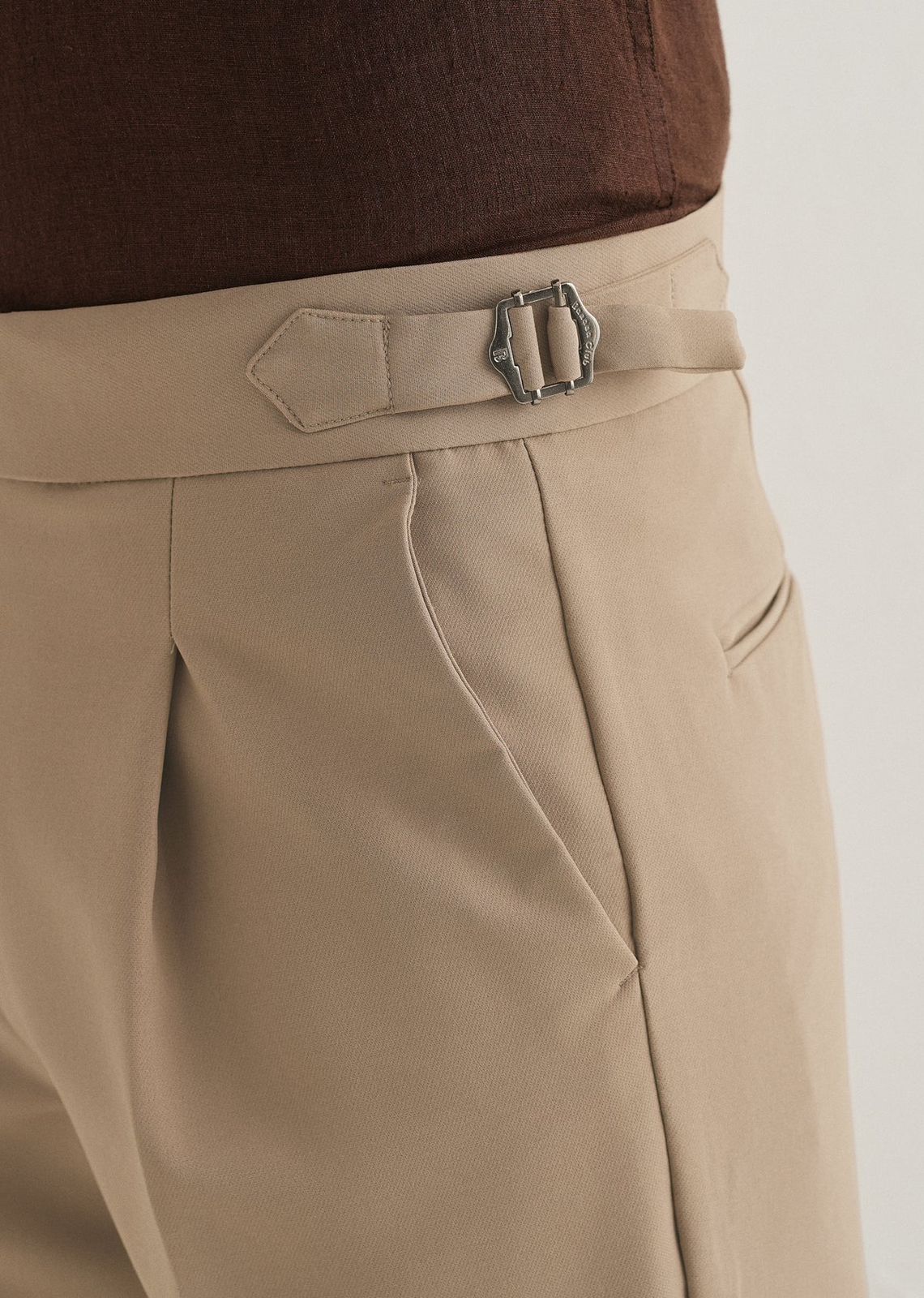 Straight Fit Men Khaki Trousers