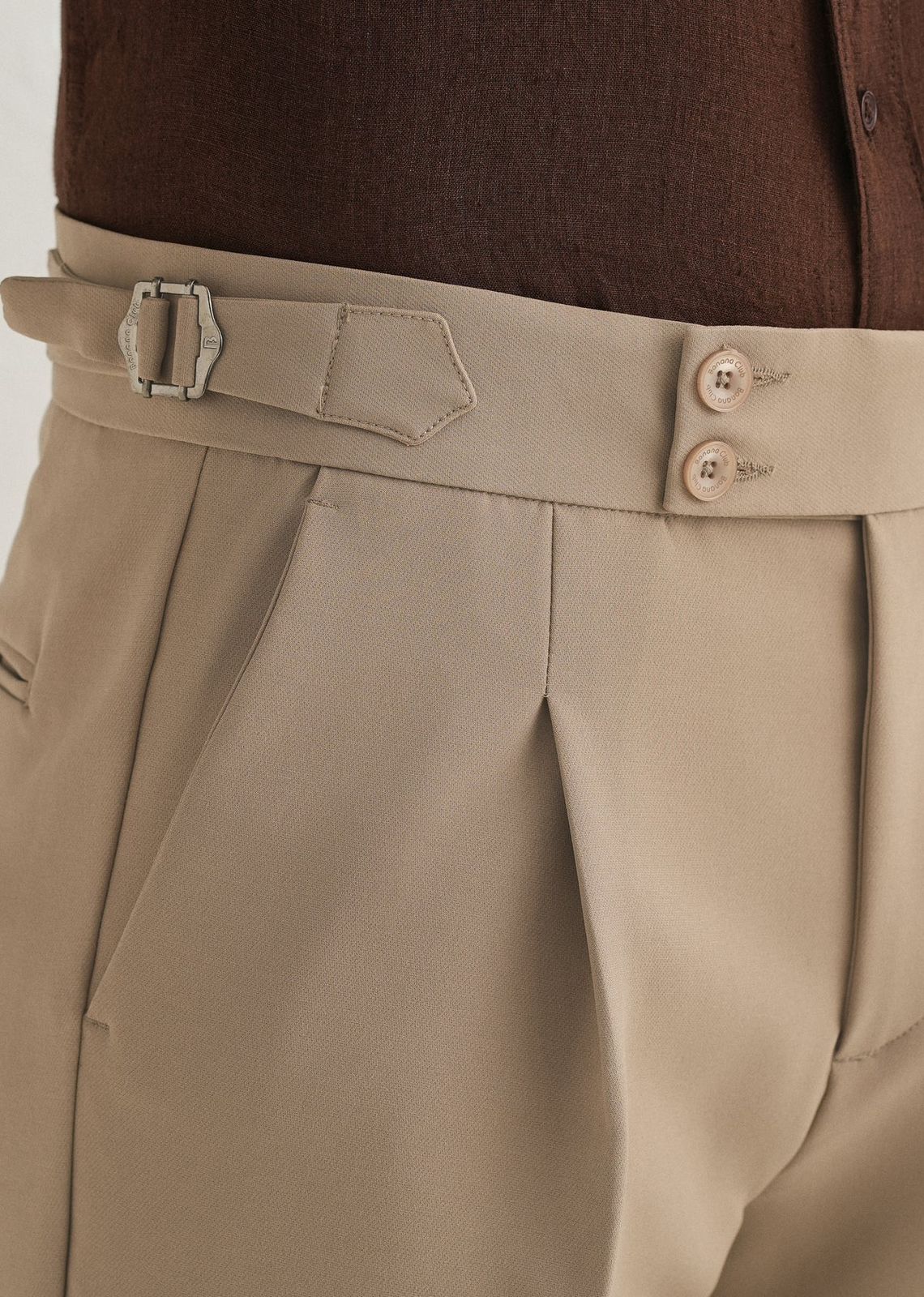 Straight Fit Men Khaki Trousers