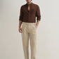 Straight Fit Men Khaki Trousers