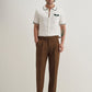 Straight Fit Men Khaki Trousers