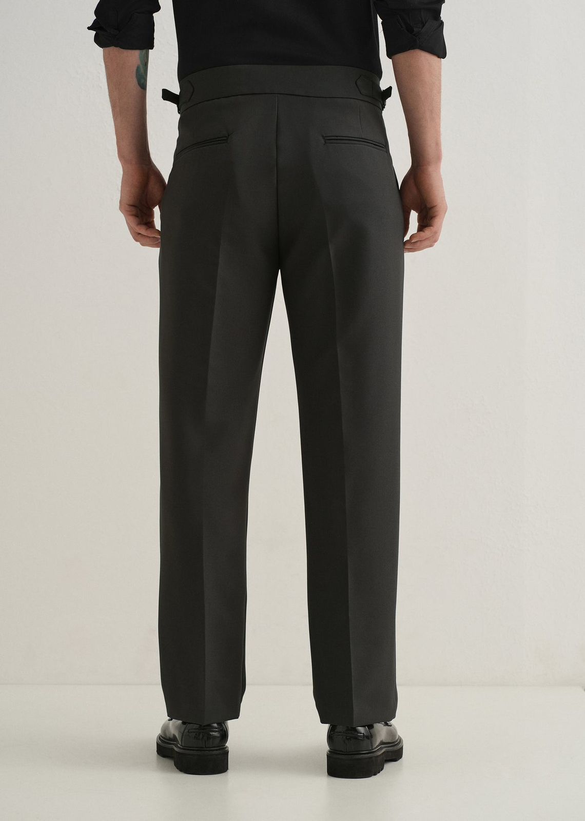 Straight Fit Men Black Trousers