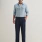 Straight Fit Men Khaki Trousers-Blue