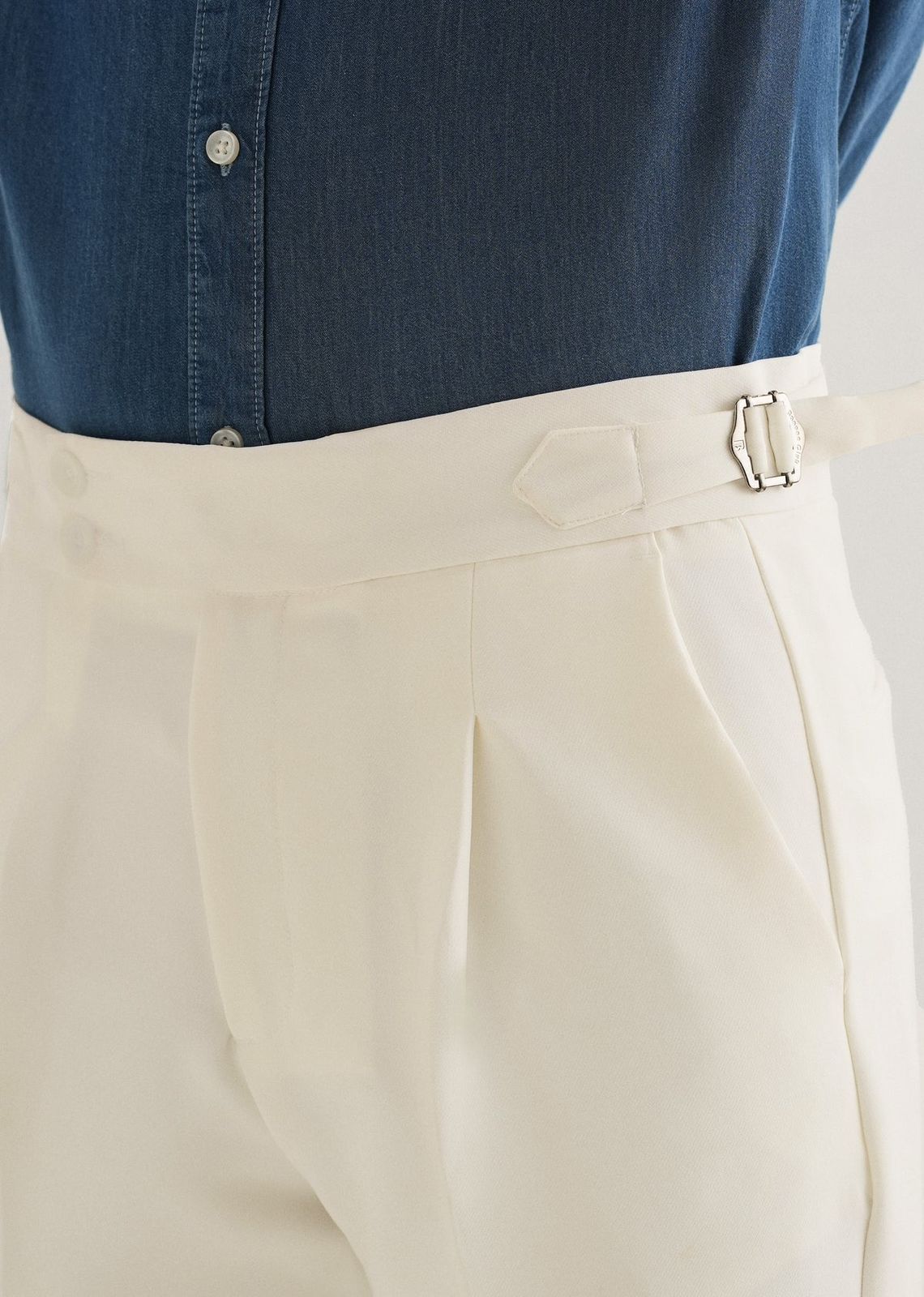 Straight Fit Men White Trousers