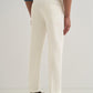 Straight Fit Men White Trousers