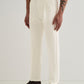 Straight Fit Men White Trousers