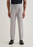 Straight Fit Men Khaki Trousers-Grey