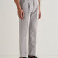 Straight Fit Men Khaki Trousers-Grey