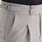 Straight Fit Men Khaki Trousers-Grey