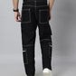 Men Denim Cargos - Black