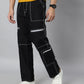 Men Denim Cargos - Black