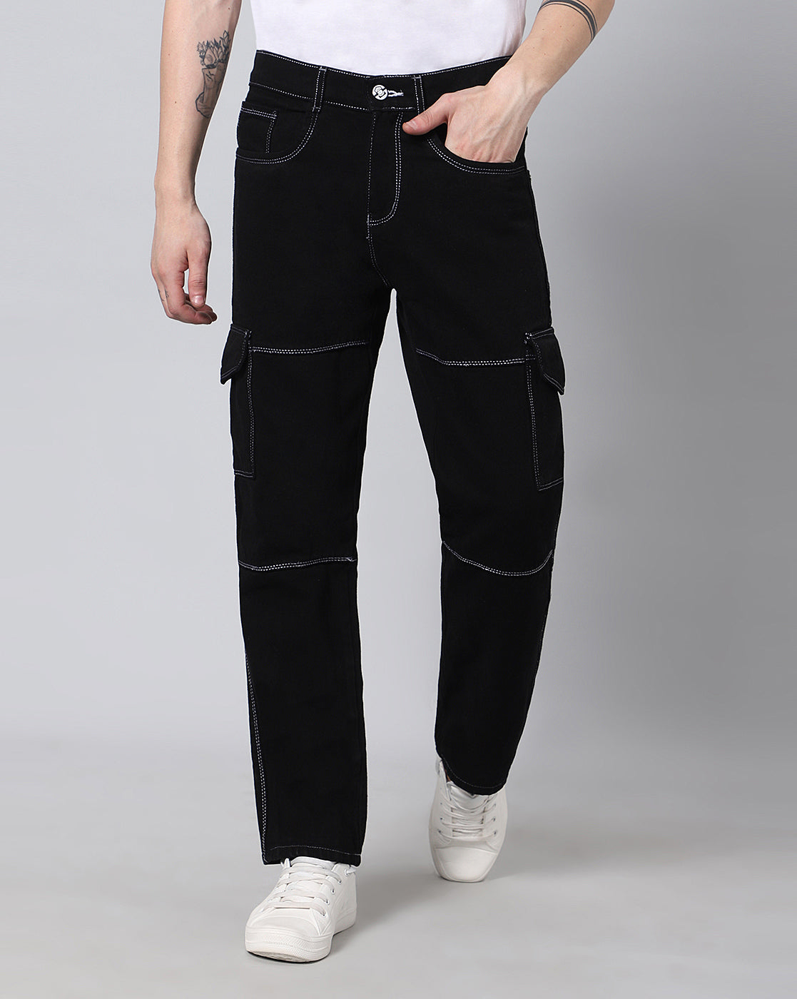 Urban Edge Cargo Denim Jeans for Men