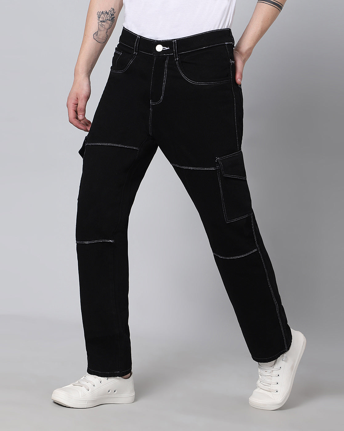 Urban Edge Cargo Denim Jeans for Men