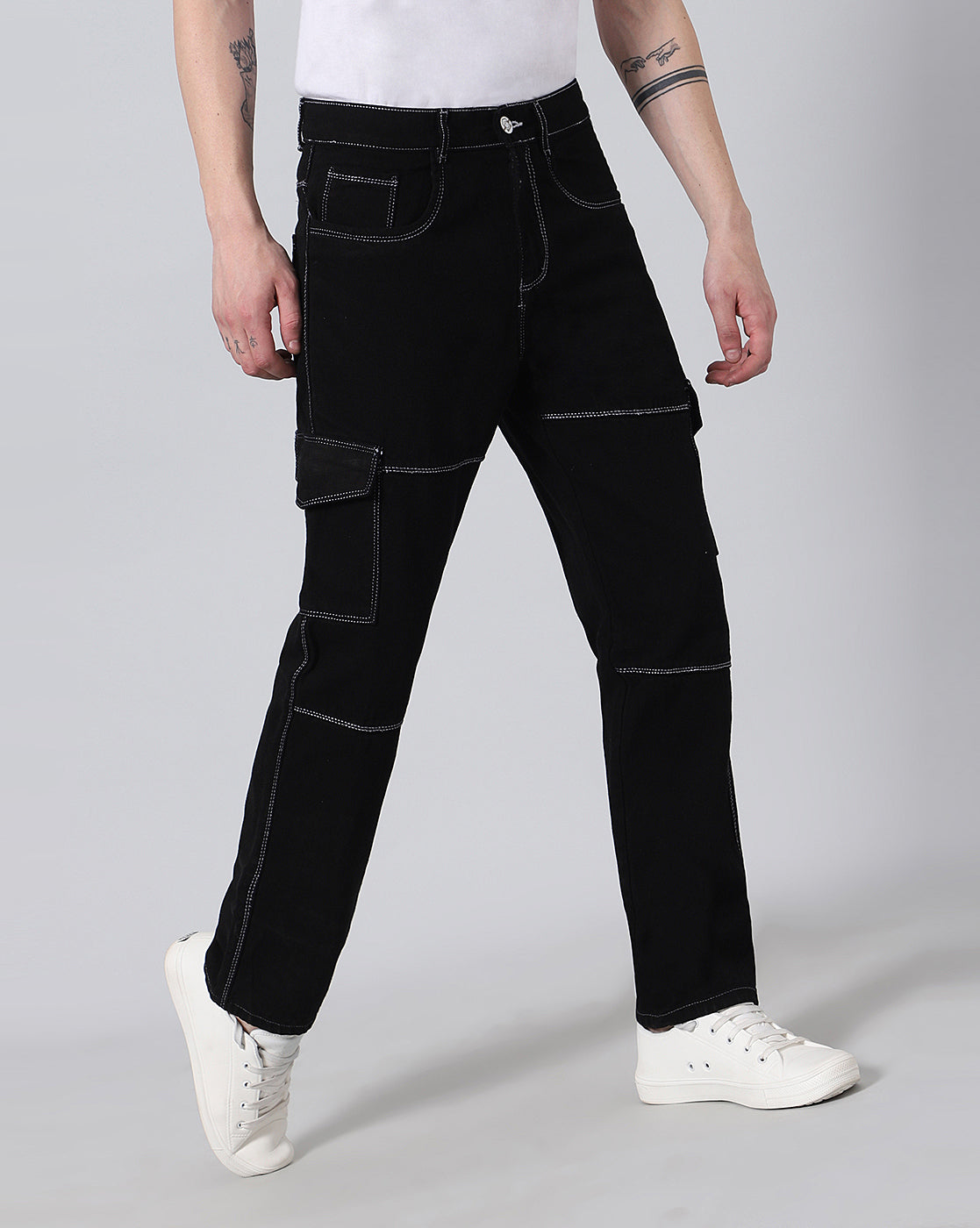 Urban Edge Cargo Denim Jeans for Men