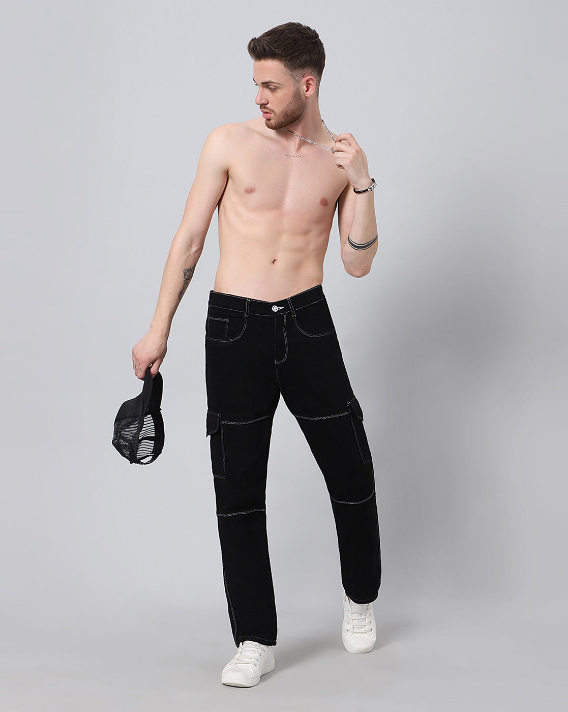 Urban Edge Cargo Denim Jeans for Men