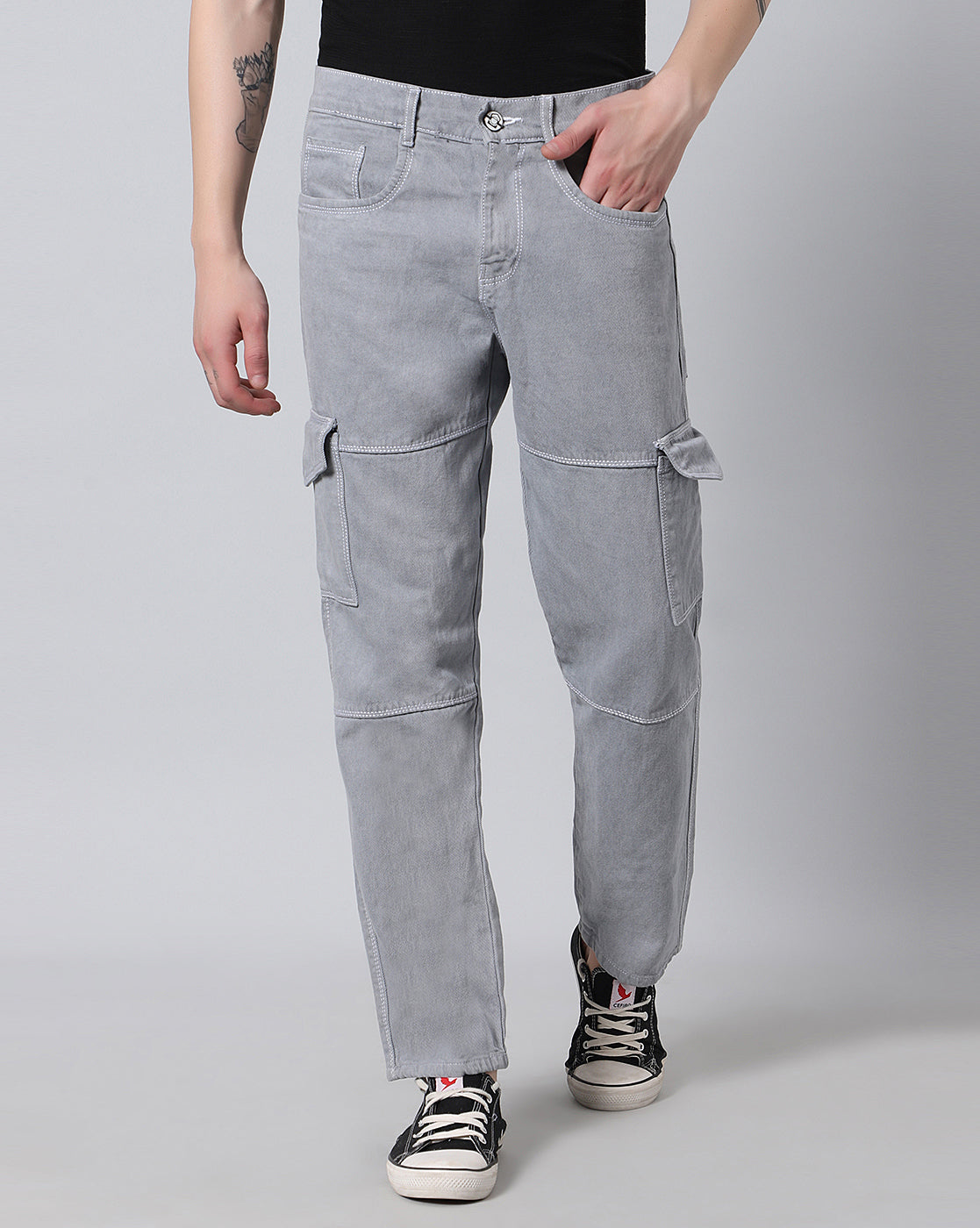Urban Edge Cargo Denim Jeans for Men
