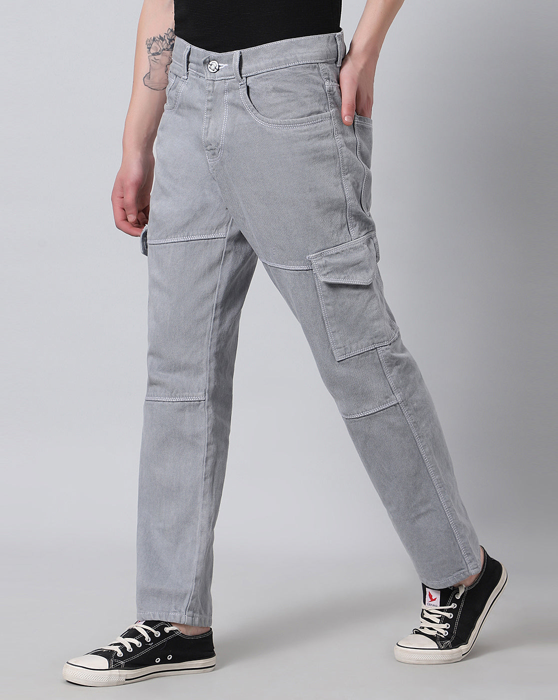 Urban Edge Cargo Denim Jeans for Men