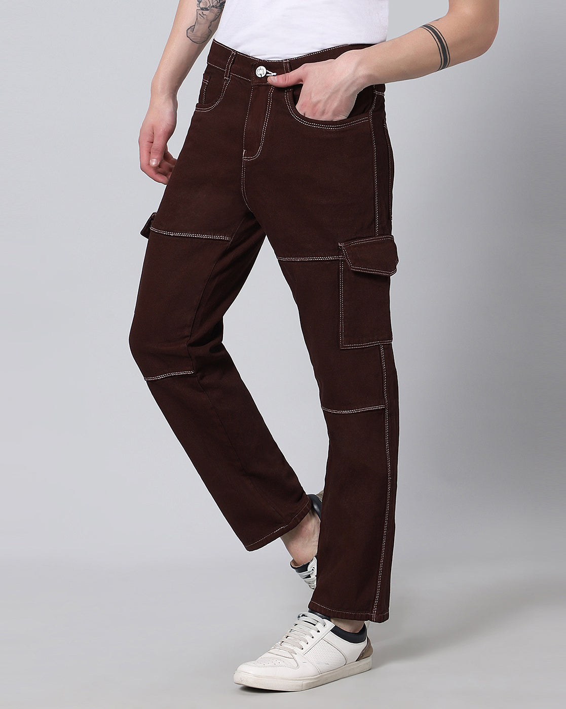 Urban Edge Cargo Denim Jeans for Men