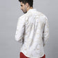 Men Slim Fit Printed Casual Shirt - White