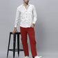 Men Slim Fit Printed Casual Shirt - White