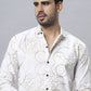 Men Slim Fit Printed Casual Shirt - White