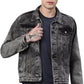 Men Washed Denim Jacket - Grey