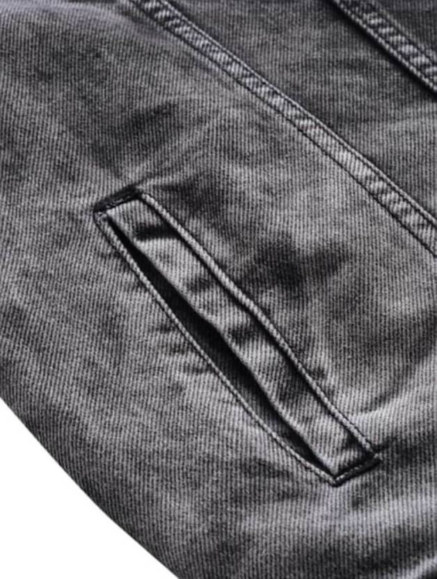 Men Washed Denim Jacket - Grey