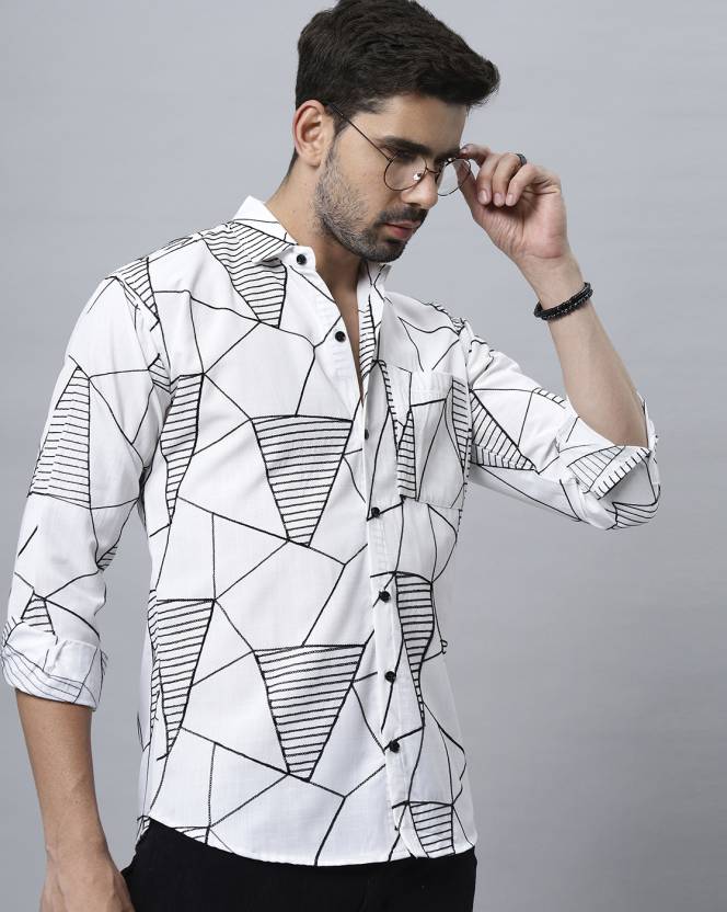 Men Slim Fit Graphic Print Casual Shirt